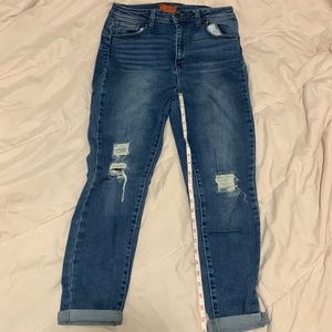 Stretchy skinny jeans, about 24 1/2” inseam